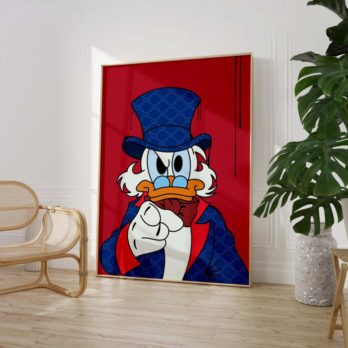 JUSTGOODMOOD Rich Duck Poster – Edle Baumwollkunst