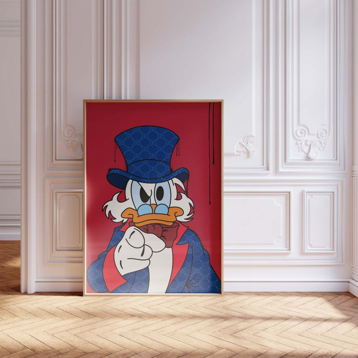 JUSTGOODMOOD Rich Duck Poster – Edle Baumwollkunst
