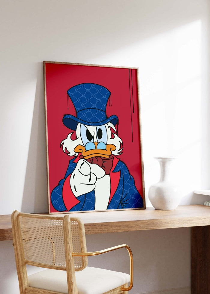 JUSTGOODMOOD Rich Duck Poster – Edle Baumwollkunst