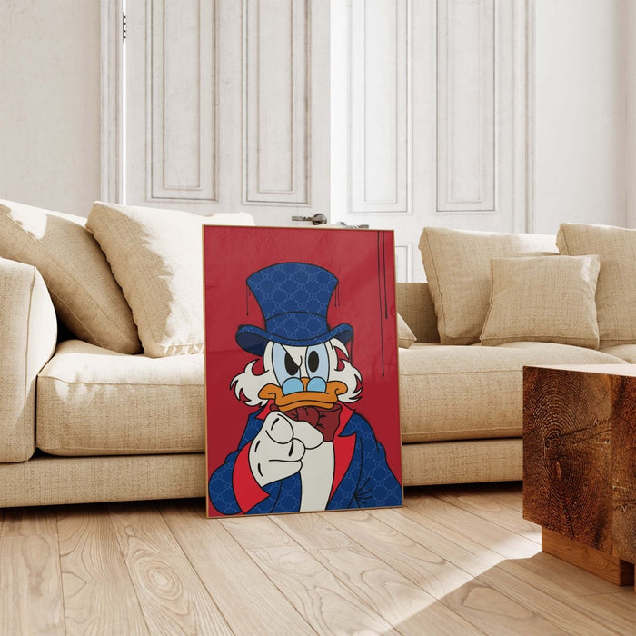 JUSTGOODMOOD Rich Duck Poster – Edle Baumwollkunst