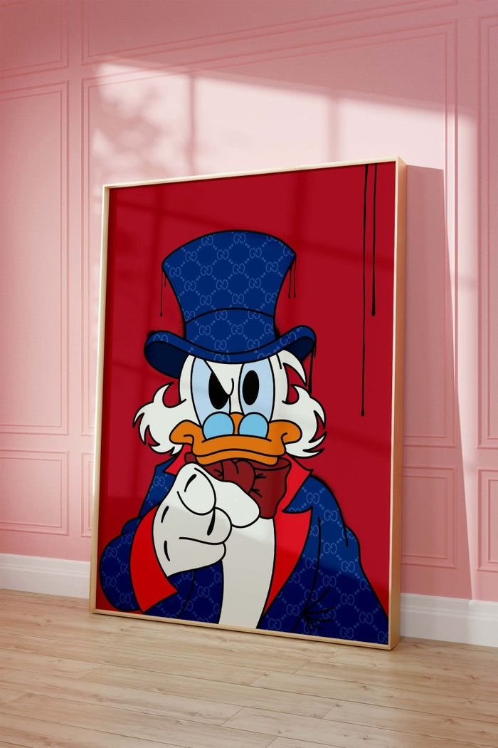 JUSTGOODMOOD Rich Duck Poster – Edle Baumwollkunst