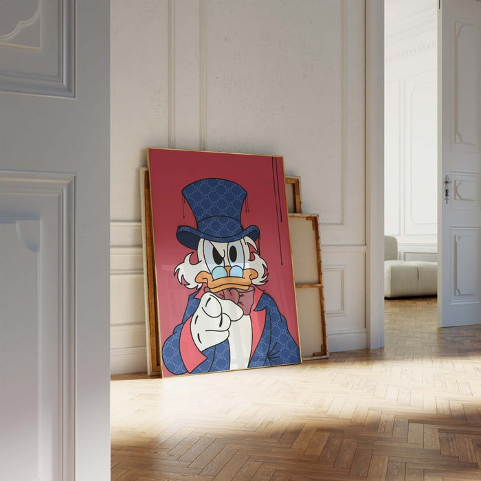JUSTGOODMOOD Rich Duck Poster – Edle Baumwollkunst