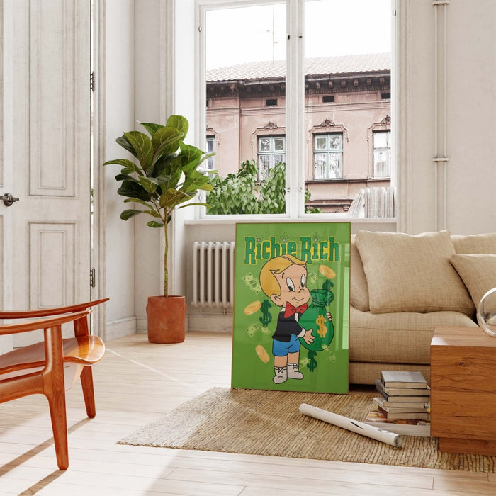 Richie Rich Cartoon Poster – Premium Baumwoll-Canvas