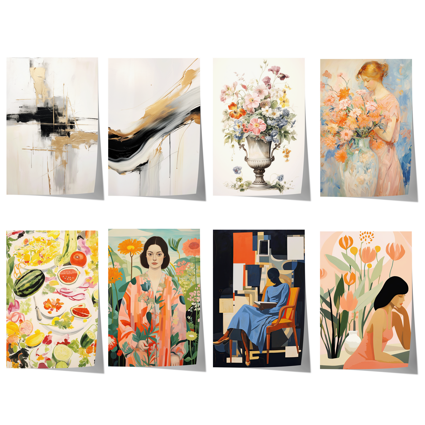 Moderne Kunst Poster · Geschenkidee · Abstrakte Kunst Florale Illustrationen Zeitgenössische Porträts · Dekoprint ohne Rahmen
