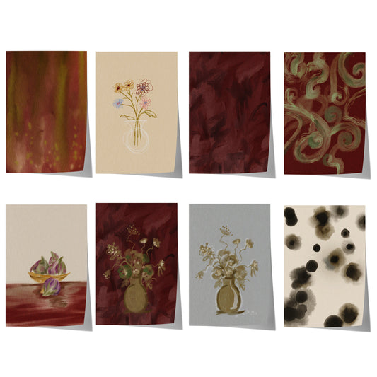 Poster Blumen · Wandbilder Bordeaux Beige · Dekoprint ohne Rahmen