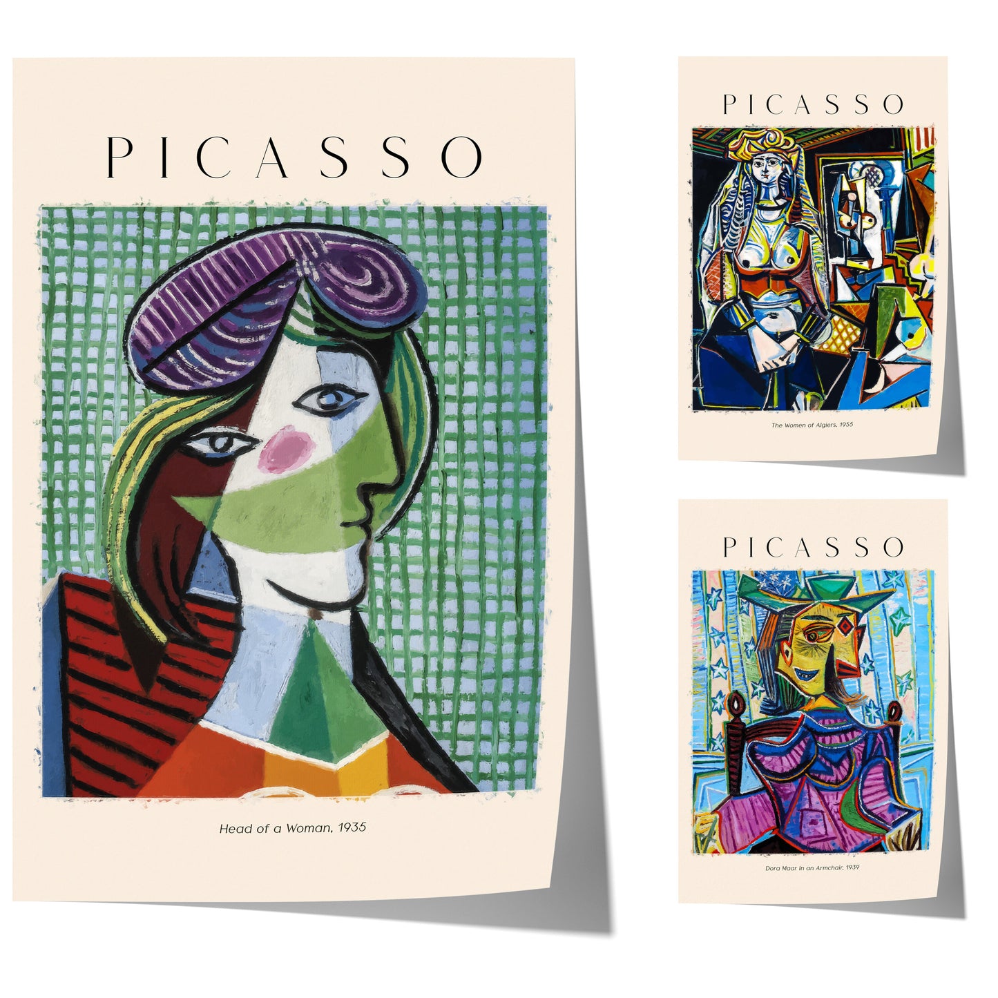 Picasso Poster · Geschenkidee · Kubistische Porträts,Dora Maar Die Frauen von Algier · Dekoprint ohne Rahmen