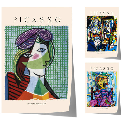 Picasso Poster · Geschenkidee · Kubistische Porträts,Dora Maar Die Frauen von Algier · Dekoprint ohne Rahmen