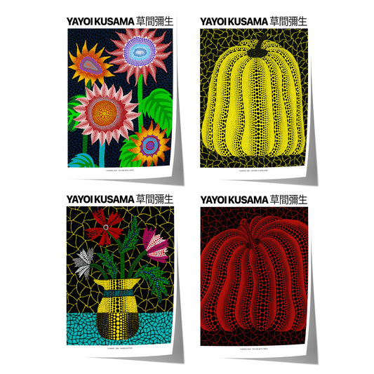 Kunst Poster · Geschenkidee · Yayoi Kusama Blumen Kürbis Pop Art Japanische Zeitgenössische Kunst · Dekoprint ohne Rahmen