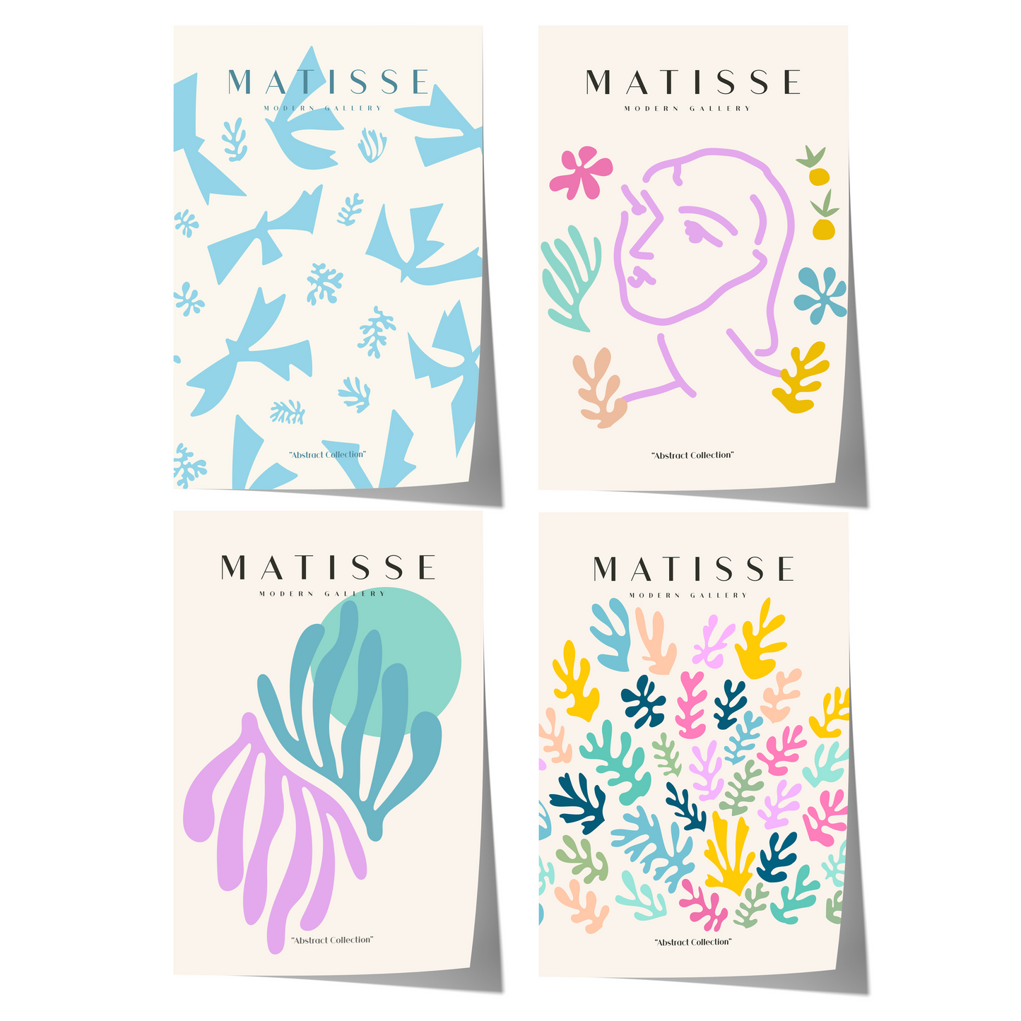 Matisse Poster · Geschenkidee · Abstrakte Scherenschnitte Frauenporträt Bunte Formen · Dekoprint ohne Rahmen