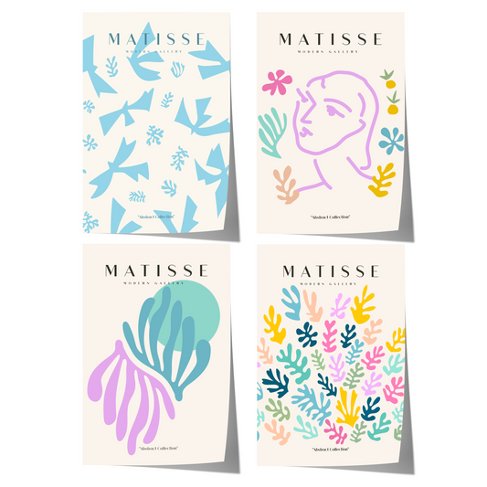 Matisse Poster · Geschenkidee · Abstrakte Scherenschnitte Frauenporträt Bunte Formen · Dekoprint ohne Rahmen