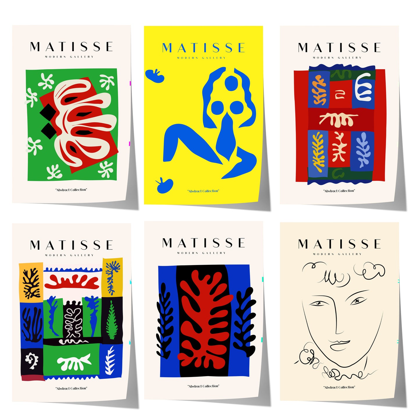 Matisse Poster · Geschenkidee · Abstrakte Scherenschnitte Bunte Formen Line Art · Dekoprint ohne Rahmen