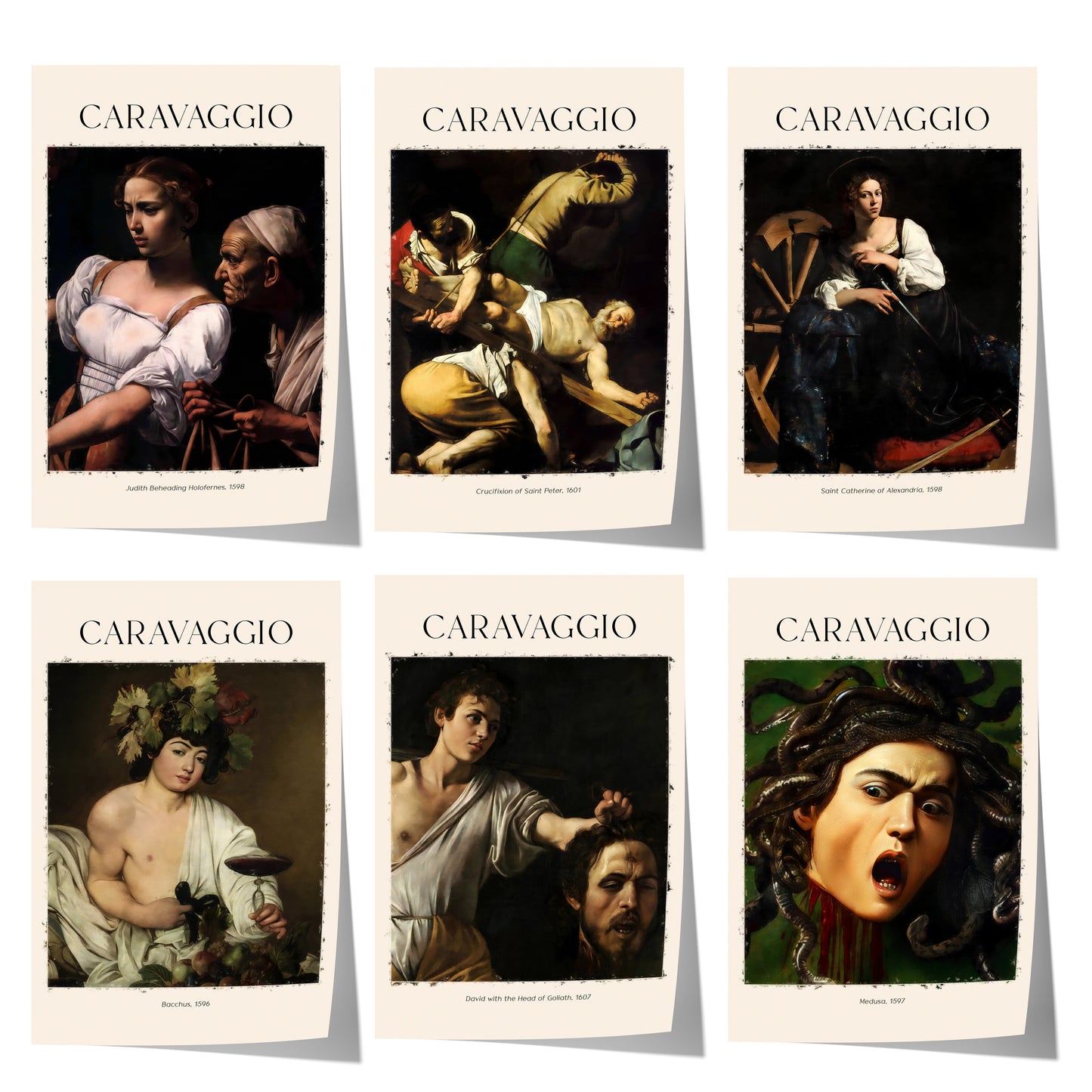 Caravaggio Poster · Geschenkidee · Judith Heiliger Petrus Bacchus David Medusa · Dekoprint ohne Rahmen
