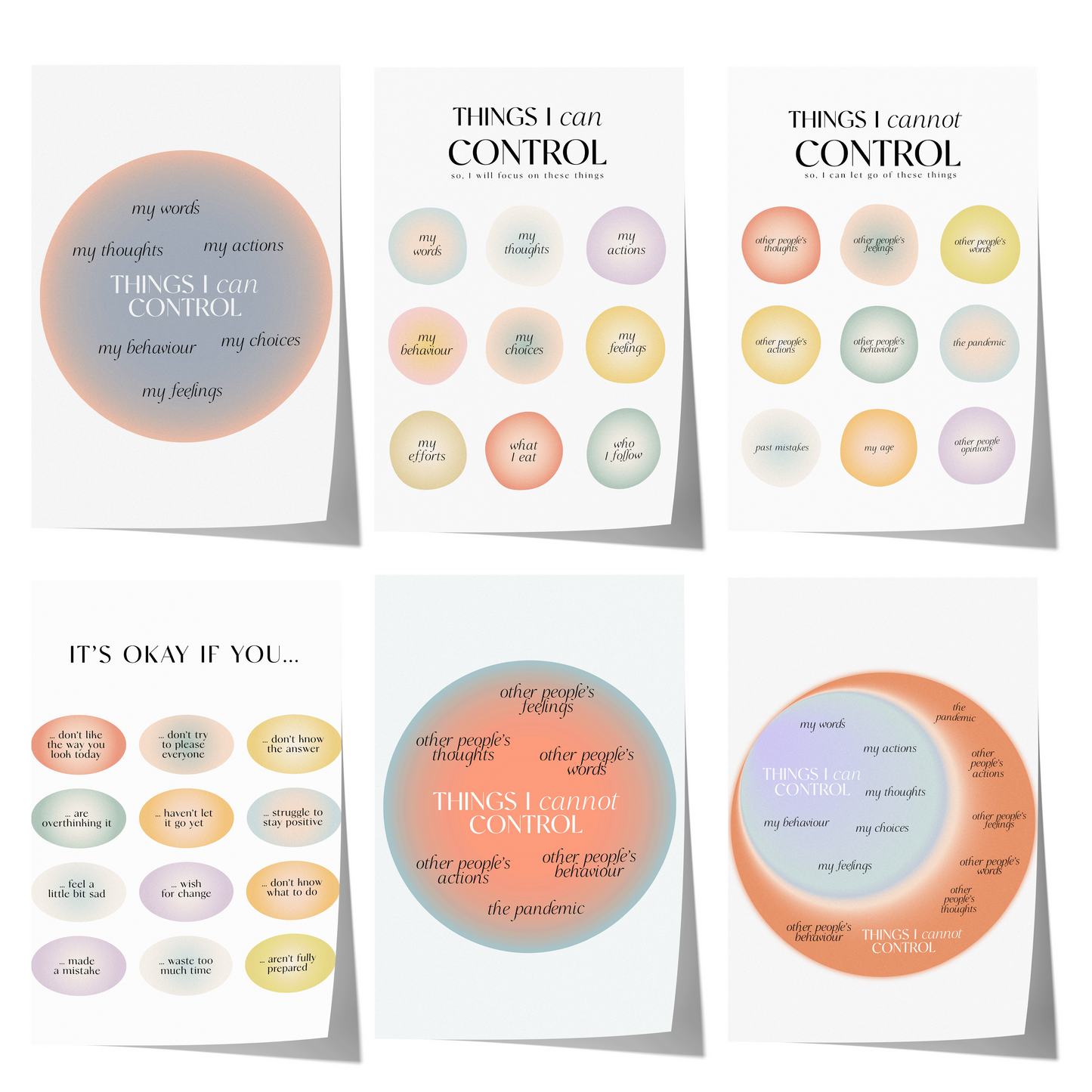 Mental Health Poster · Geschenkidee · Selbstfürsorge Achtsamkeit Emotionen Psychologie · Dekoprint ohne Rahmen