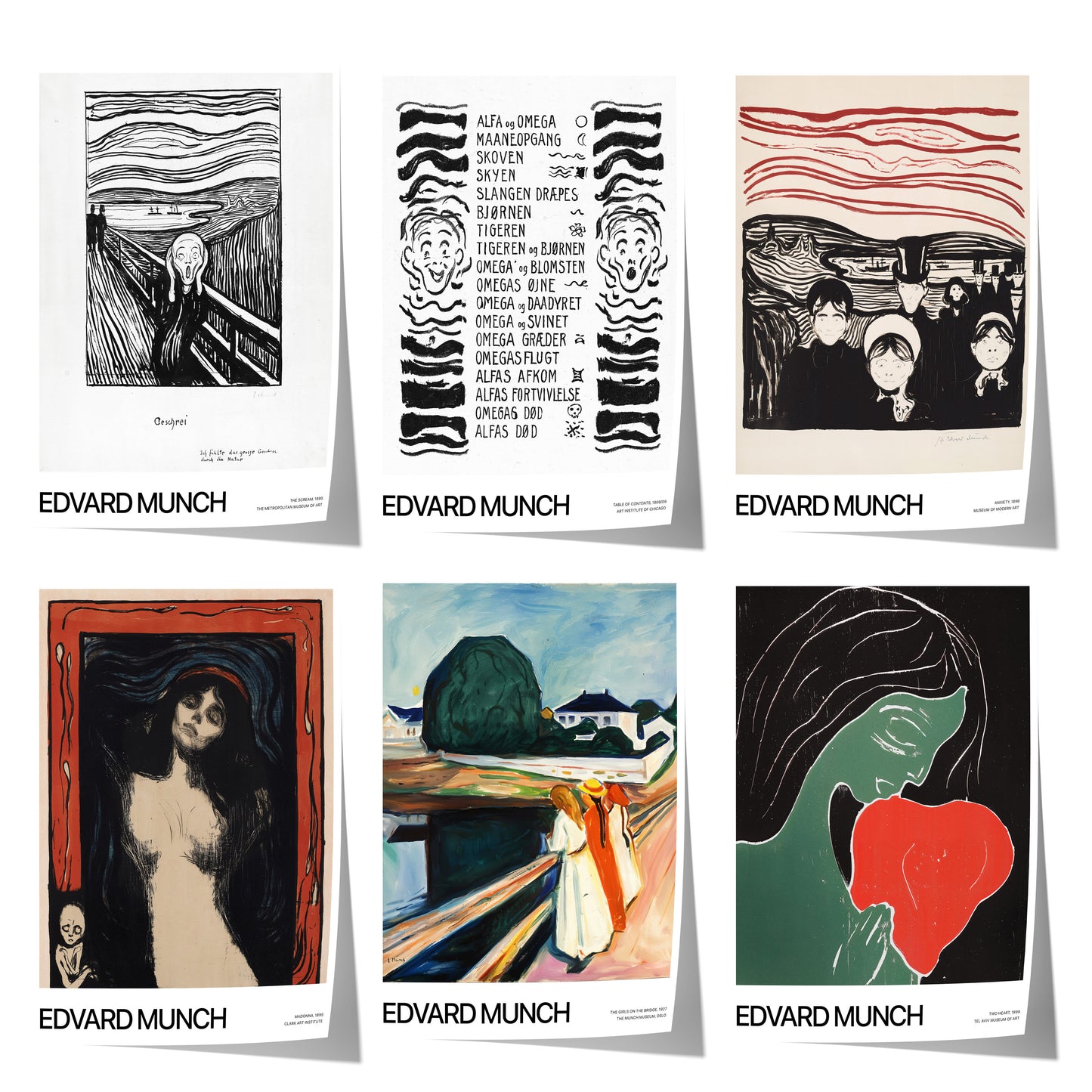 Kunst Poster · Geschenkidee · Edvard Munch Expressionismus Ikonische Gemälde Symbolistische Kunst · Dekoprint ohne Rahmen
