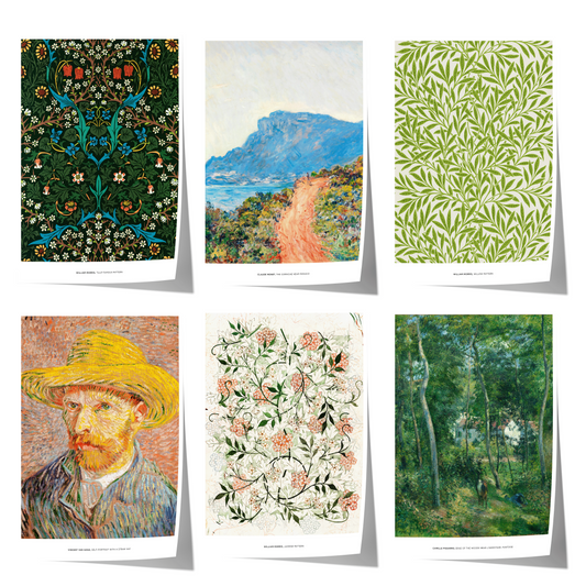 Vintage Kunst Poster · Geschenkidee · Botanische Muster Impressionistische Landschaften Klassische Gemälde · Dekoprint ohne Rahmen