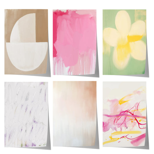 Abstrakte Poster · Wohnidee · Abstrakte Kunst Blumen Motive Pastell Farben · Dekoprint ohne Rahmen