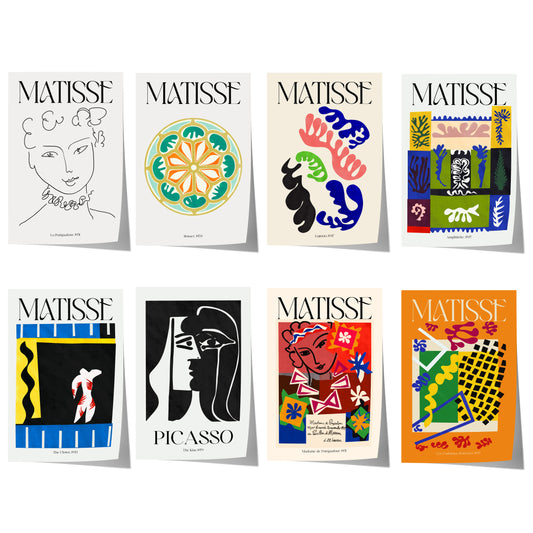 Henri Matisse Poster · Geschenkidee · Line Art Abstrakte Formen Scherenschnitt Farbige Kompositionen · Dekoprint ohne Rahmen