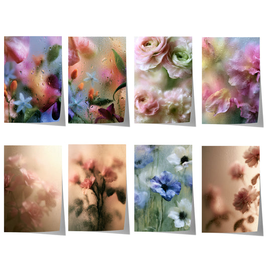 Blumen Poster · Geschenkidee · Ranunkeln Blumen beschlagenes Glas · Dekoprint ohne Rahmen