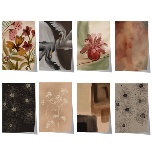Poster Blumen · Geschenkidee · Botanische Blumen Schwan Ästhetische Kunst · Dekoprint ohne Rahmen