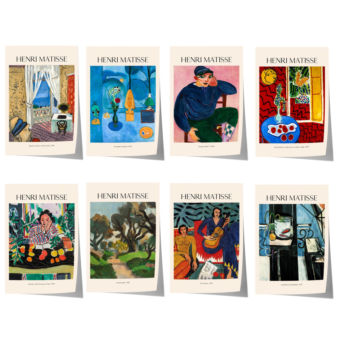 Henri Matisse Poster · Geschenkidee · Blaue Fenster Stillleben Porträts Fauvistische Interieurs · Dekoprint ohne Rahmen