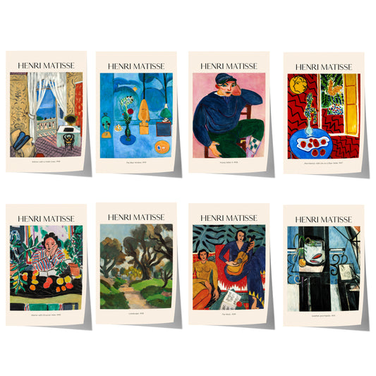 Henri Matisse Poster · Geschenkidee · Blaue Fenster Stillleben Porträts Fauvistische Interieurs · Dekoprint ohne Rahmen