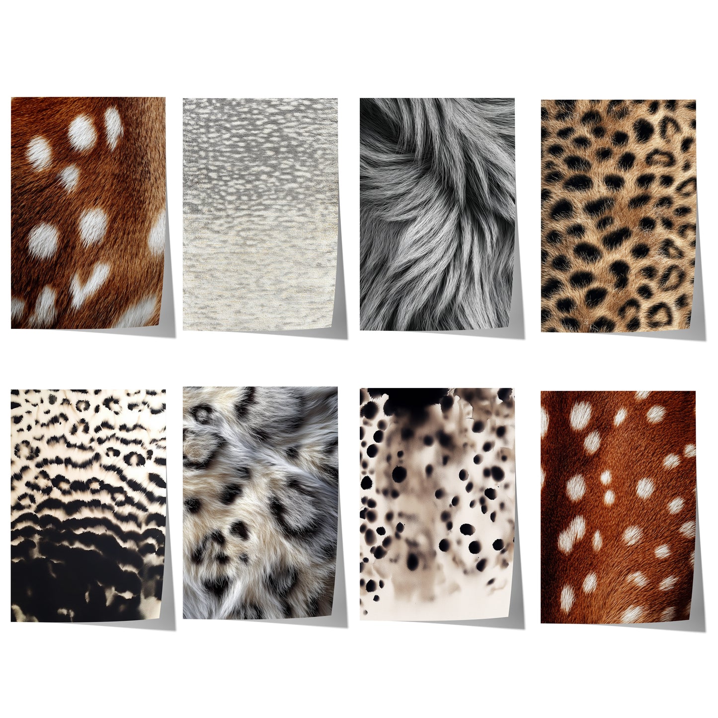 Tiermuster Poster · Geschenkidee · Reh Leopard Zebra Felloptik · Dekoprint ohne Rahmen