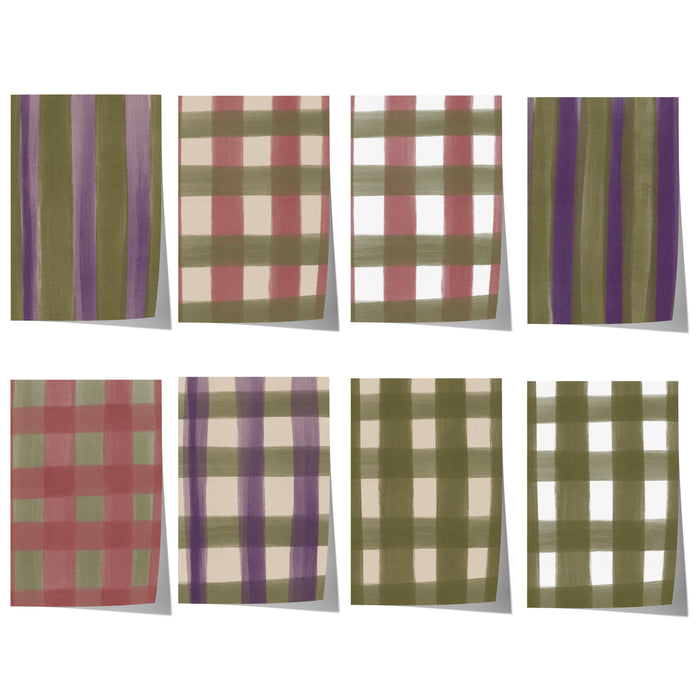 Geschenkidee · Streifen und Karo Muster Poster Ästhetische Geometrische Prints · Dekoprint ohne Rahmen | JUSTGOODMOOD