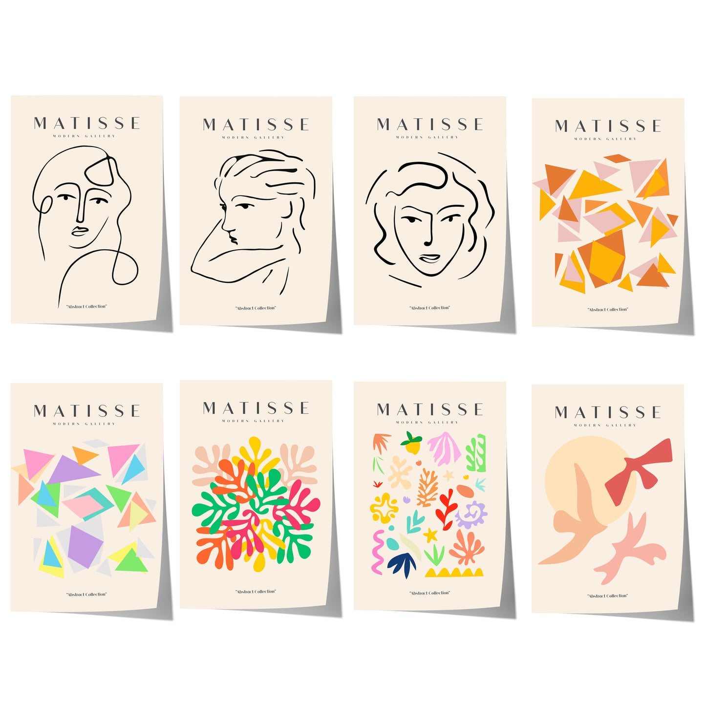 Matisse Poster · Geschenkidee · Line Art Gesichter Abstrakte Formen Farbenfrohe Kunst · Dekoprint ohne Rahmen