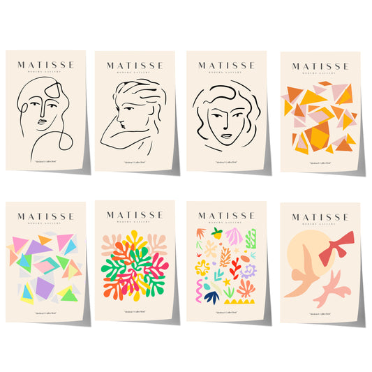 Matisse Poster · Geschenkidee · Line Art Gesichter Abstrakte Formen Farbenfrohe Kunst · Dekoprint ohne Rahmen
