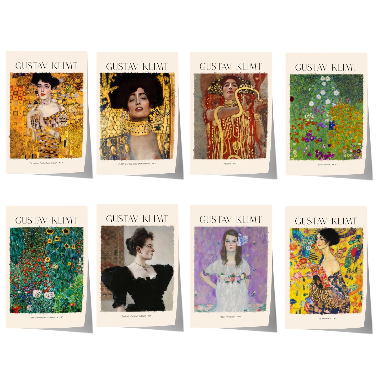 Gustav Klimt Kunst Poster · Geschenkidee · Jugendstil Porträts Blumen Garten Klassische Meisterwerke · Dekoprint ohne Rahmen
