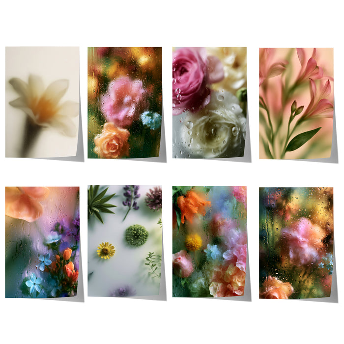 Geschenkidee · Blumen hinter Glas und Flachbild Fotografie Poster Ästhetische Prints · Dekoprint ohne Rahmen | JUSTGOODMOOD