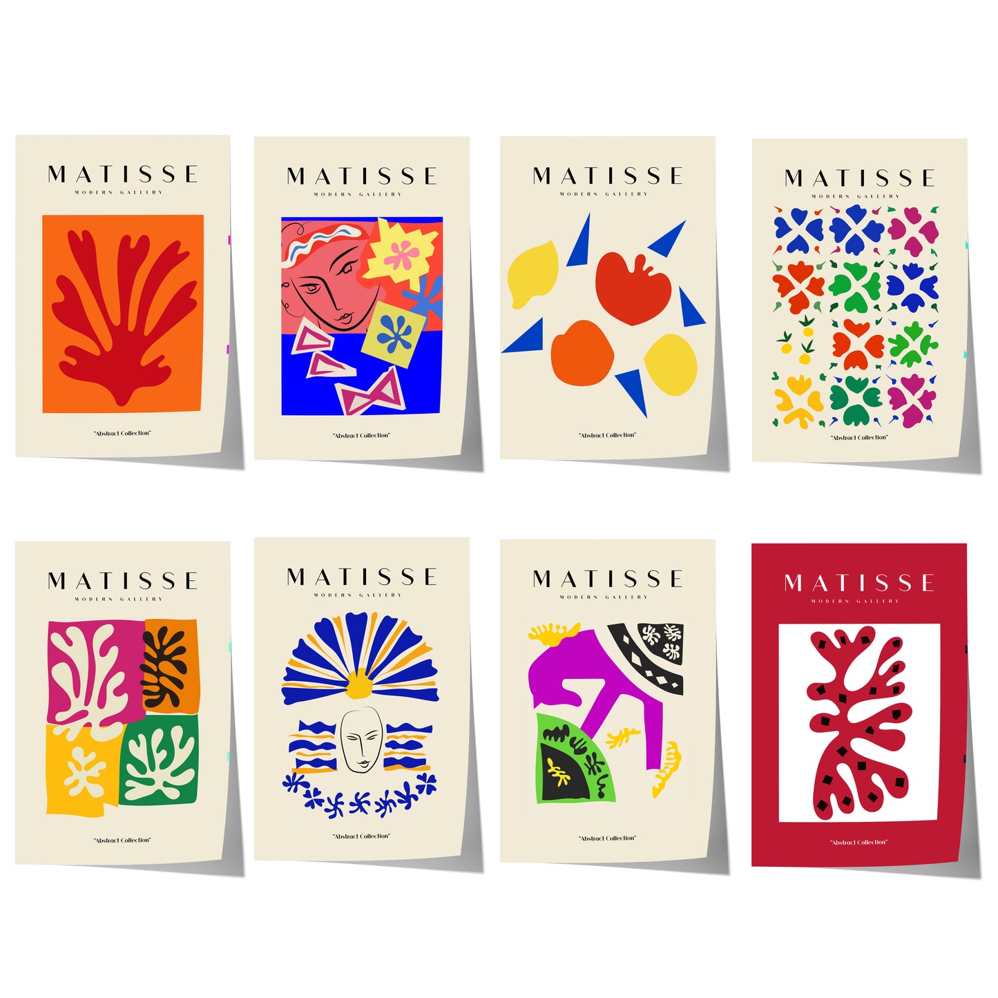 Matisse Poster · Geschenkidee · Abstrakte Scherenschnitte Bunte Formen Moderne Kompositionen · Dekoprint ohne Rahmen