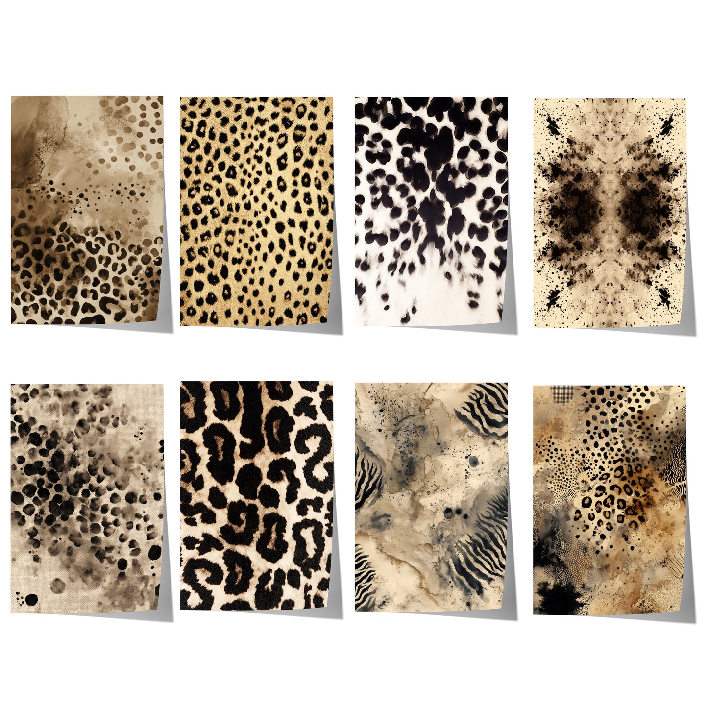 Raubkatzen Poster · Geschenkidee · Leopard Flecken und abstrakte Texturen · Dekoprint ohne Rahmen
