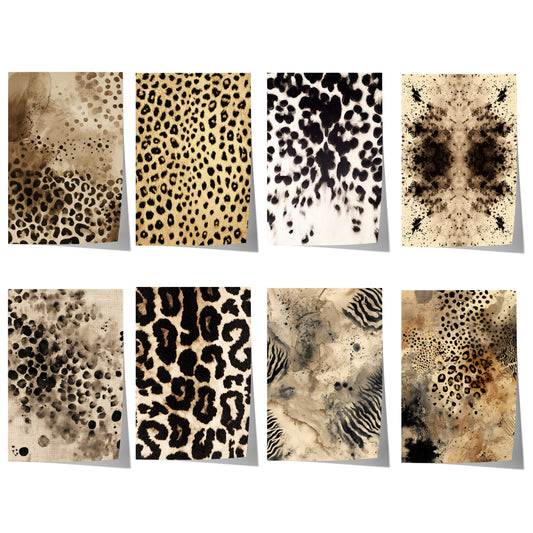 Raubkatzen Poster · Geschenkidee · Leopard Flecken und abstrakte Texturen · Dekoprint ohne Rahmen