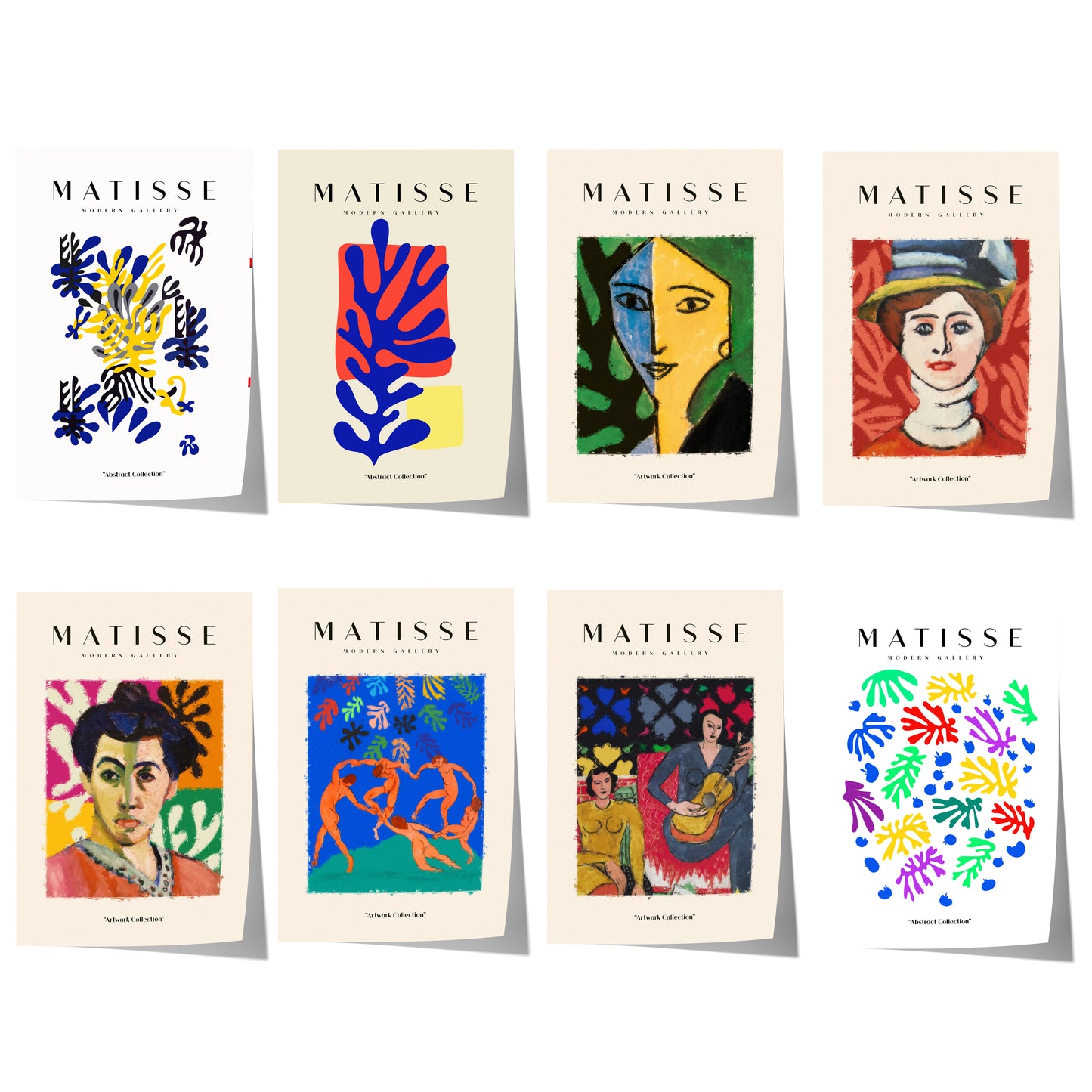 Matisse Poster · Geschenkidee · Abstrakte Scherenschnitte Porträts Farbenfrohe Kunst · Dekoprint ohne Rahmen