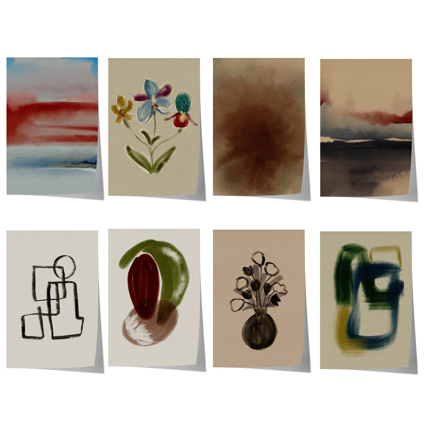 Abstrakte Poster · Line Art & botanische Bilder fürs Wohnzimmer · Dekoprint ohne Rahmen