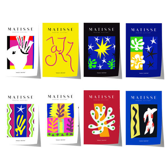 Matisse Poster · Geschenkidee · Abstrakte Scherenschnitte Grafische Formen Bunte Kompositionen · Dekoprint ohne Rahmen
