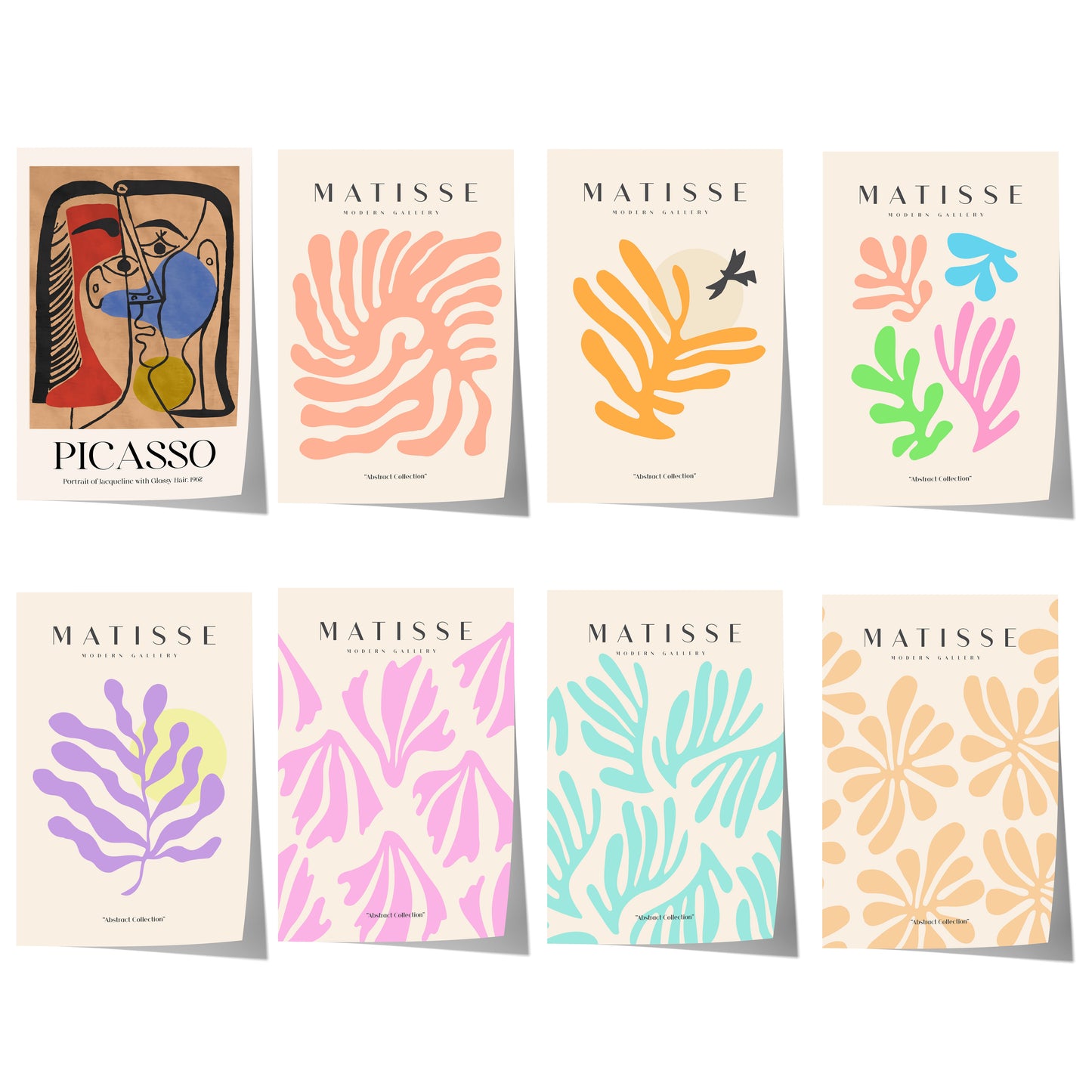 Matisse Poster · Geschenkidee · Abstrakte Formen Matisse Scherenschnitt Kubistische Porträts · Dekoprint ohne Rahmen