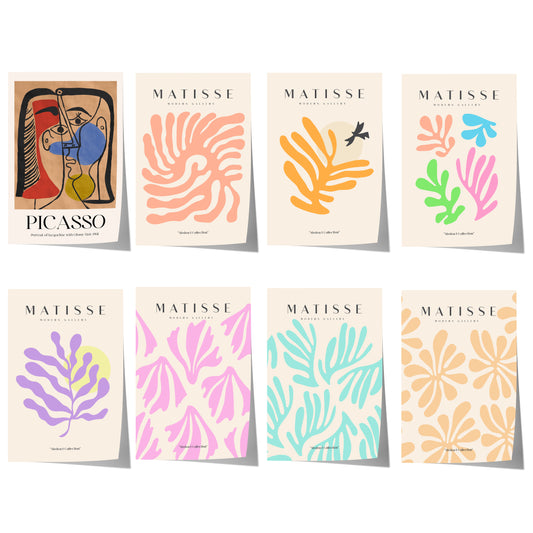 Matisse Poster · Geschenkidee · Abstrakte Formen Matisse Scherenschnitt Kubistische Porträts · Dekoprint ohne Rahmen