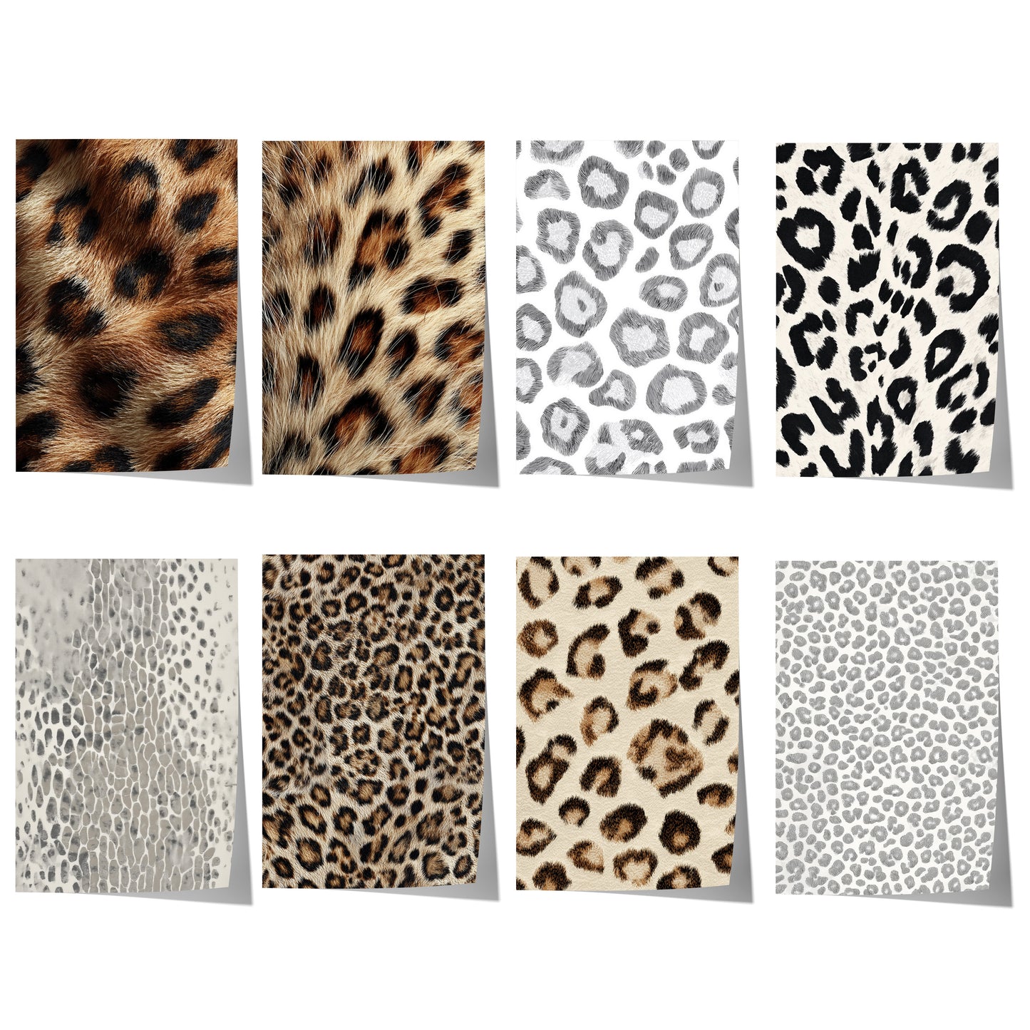 Leopardenmuster Poster · Geschenkidee · Beige Braun Grau Schwarz Weiß · Dekoprint ohne Rahmen