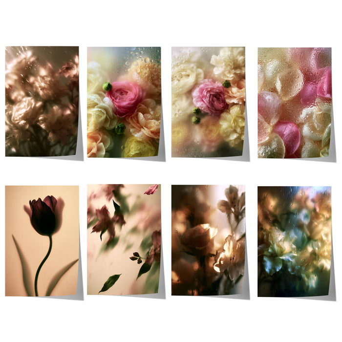Geschenkidee · Rosen und Tulpen hinter Glas Poster Ästhetische Natur Fotografie · Dekoprint ohne Rahmen | JUSTGOODMOOD