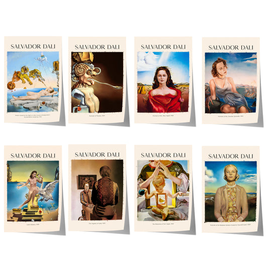 Salvador Dalí Poster · Geschenkidee · Surrealistische Porträts Traumlandschaften Ikonische Meisterwerke · Dekoprint ohne Rahmen