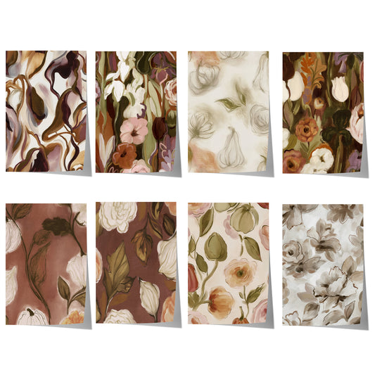 Blumen Poster Wandbilder · Botanische Bilder · Wohnzimmer Deko ohne Rahmen