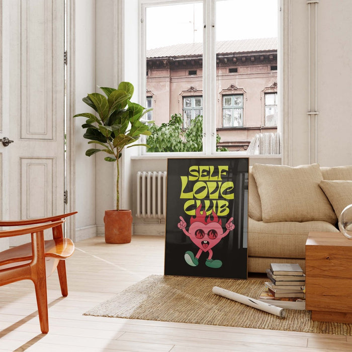 Self Love Club Poster – Premium Baumwoll-Canvas Print