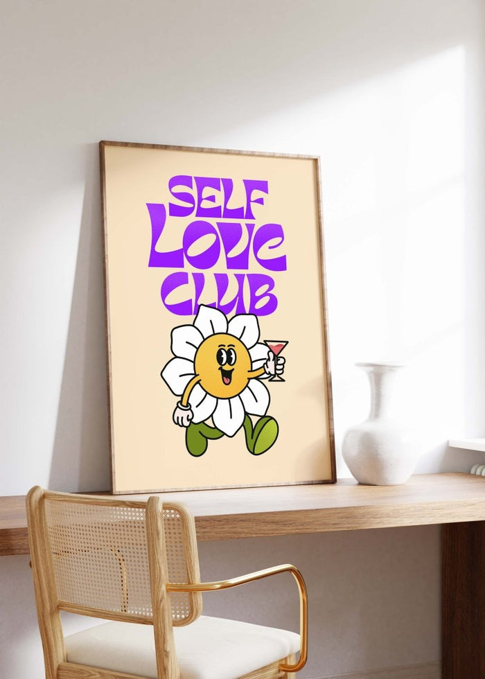 Self Love Club Poster – Premium Baumwoll-Canvas Kunst