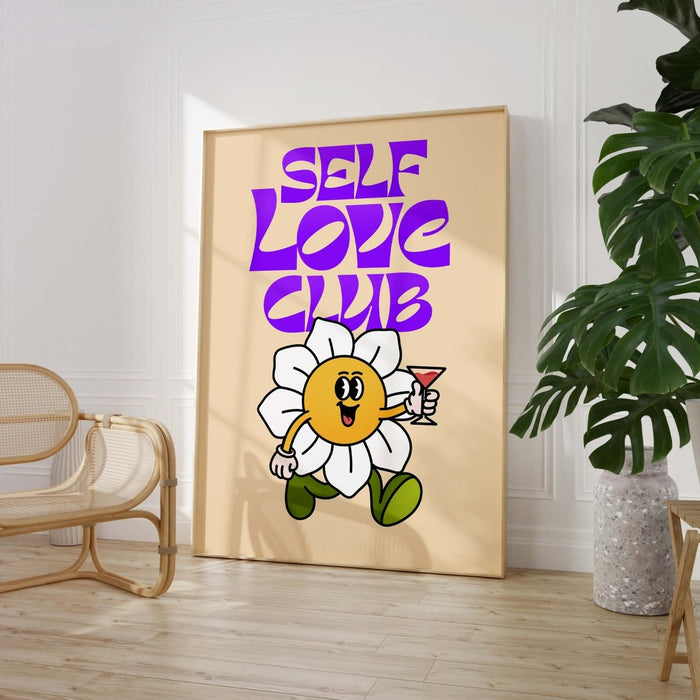 Self Love Club Poster – Premium Baumwoll-Canvas Kunst