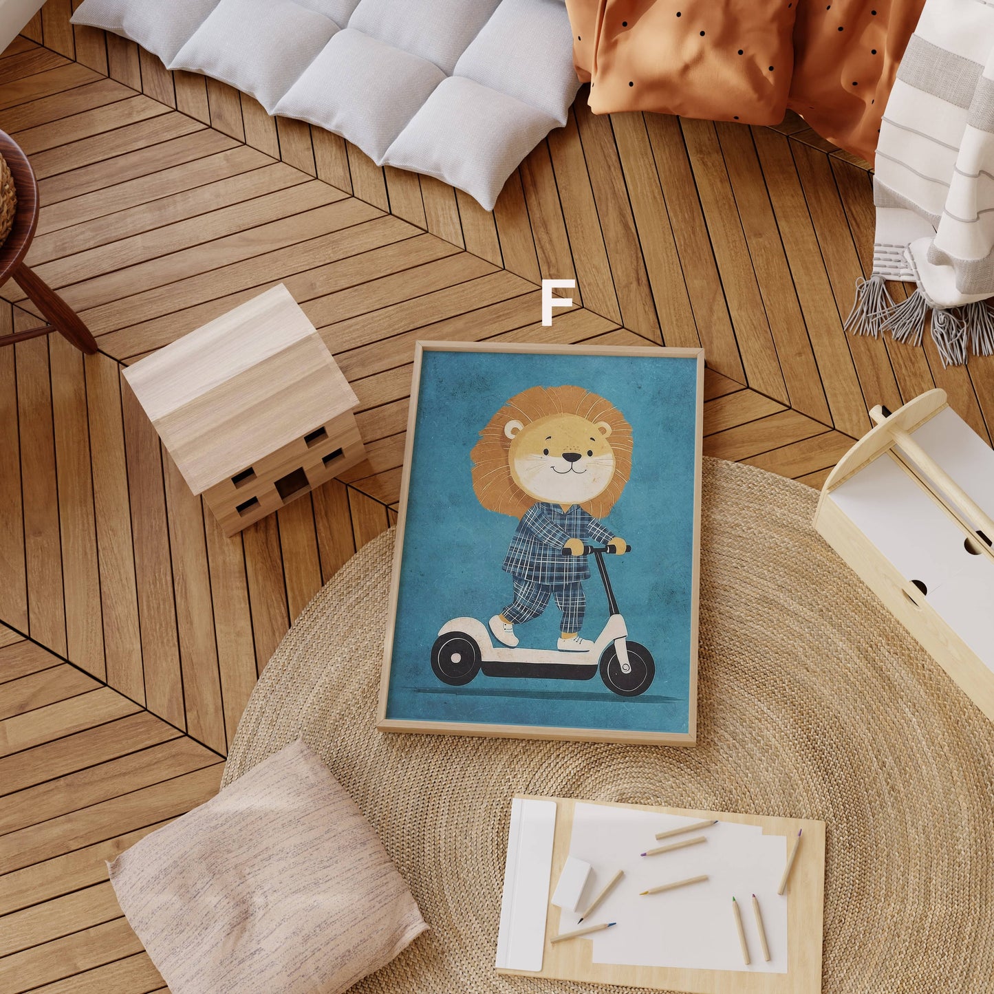 Skateboard Waldtiere Poster Kinderzimmer · Geschenkidee für Kinder · Dalmatiner Löwe Fuchs Lama Koala Bär · Deko Print ohne Rahmen - justgoodmood