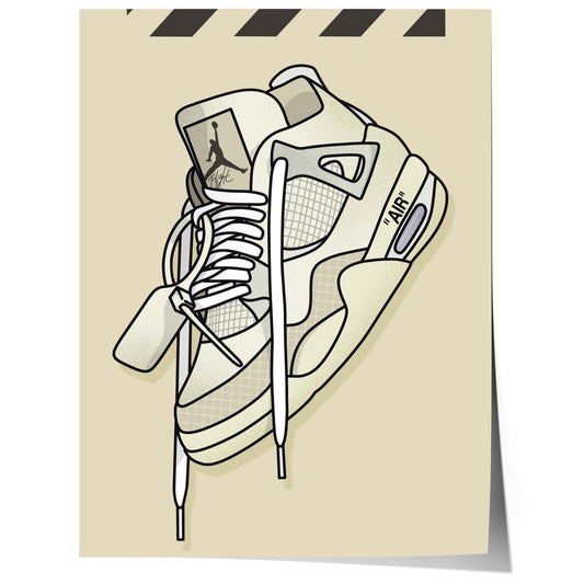 minimalist sneaker line art poster