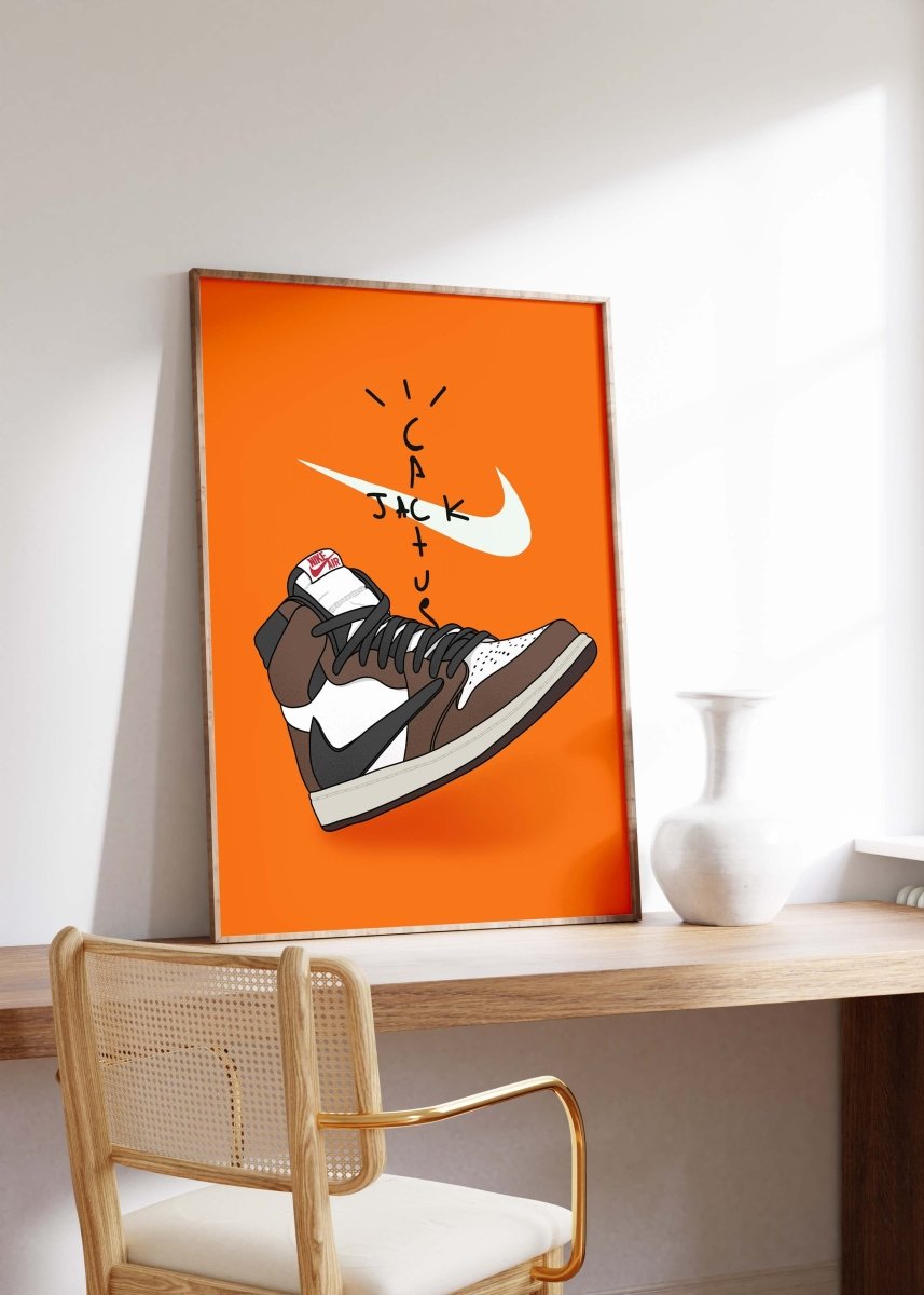 Sneaker Streetwear Illustration Poster · Urban Sneakerhead Art mit Cactus Style Grafik · Moderne Hypebeast Pop Art · Print ohne Rahmen - justgoodmood