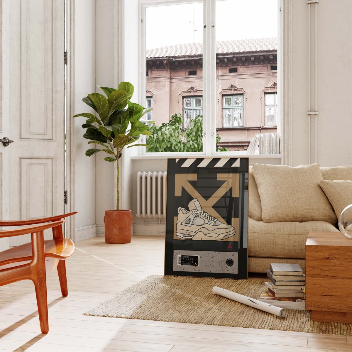 Sneaker Streetwear Illustration Poster · Urban Sneakerhead Art mit Pfeil Grafik · Moderne Hypebeast Pop Art · Print ohne Rahmen - justgoodmood